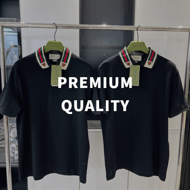 [Premium] 구찌 타이거 넥자수 폴로셔츠 [블랙]