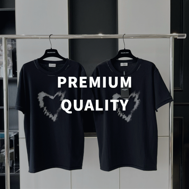 [Premium] 입생로랑 하트 반팔티셔츠 [블랙]