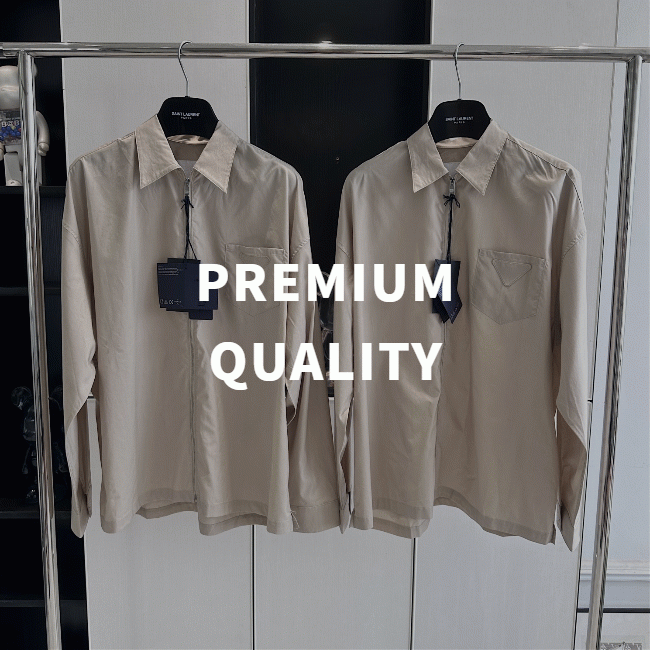 [Premium] 프라다 고스트삼각탭 셔츠 [베이지]