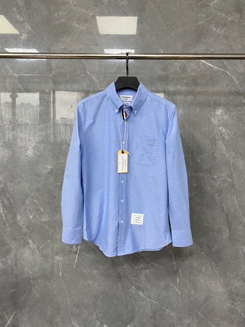 [Premium] 톰브라운 스트라이프 그로그랭 플래킷 클래식 옥스포드 셔츠 MWL010 [블루]