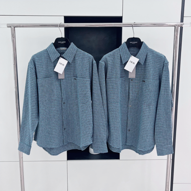 [Premium] 디올 2023SS 우븐 체크 자켓 셔츠 [블루]