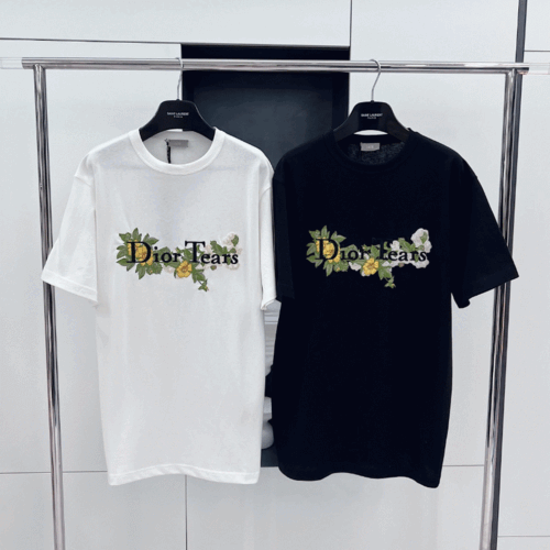 [Premium]  디올 TEARS 캐주얼 핏 티셔츠 [2컬러]